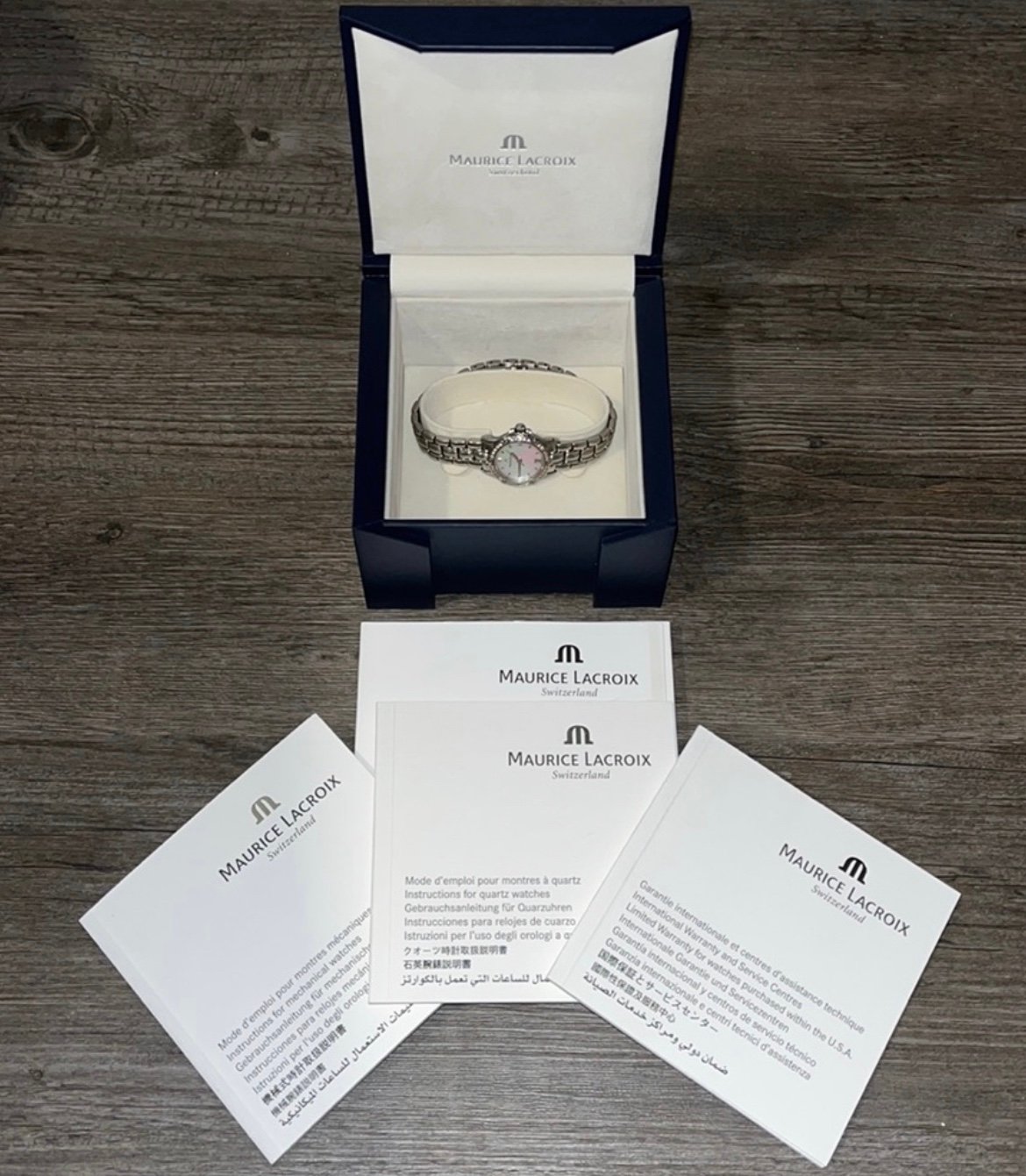 Diamond Mother of Pearl Stainless Steel womens Swiss made Maurice Lacroix watch