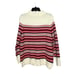 Talbots Fair Isle Mock Turtleneck Wool Blend Red Cream Black Sweater Size Medium