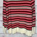 Talbots Fair Isle Mock Turtleneck Wool Blend Red Cream Black Sweater Size Medium