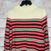 Talbots Fair Isle Mock Turtleneck Wool Blend Red Cream Black Sweater Size Medium
