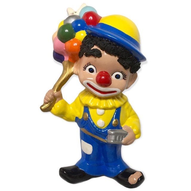 Vintage clown doll ceramic statue