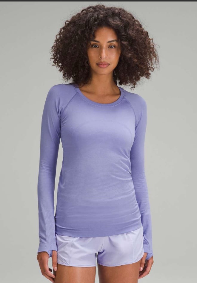 NWT Swiftly Tech Long Sleeve Shirt Hip Length Dark Lavender/Purple 6