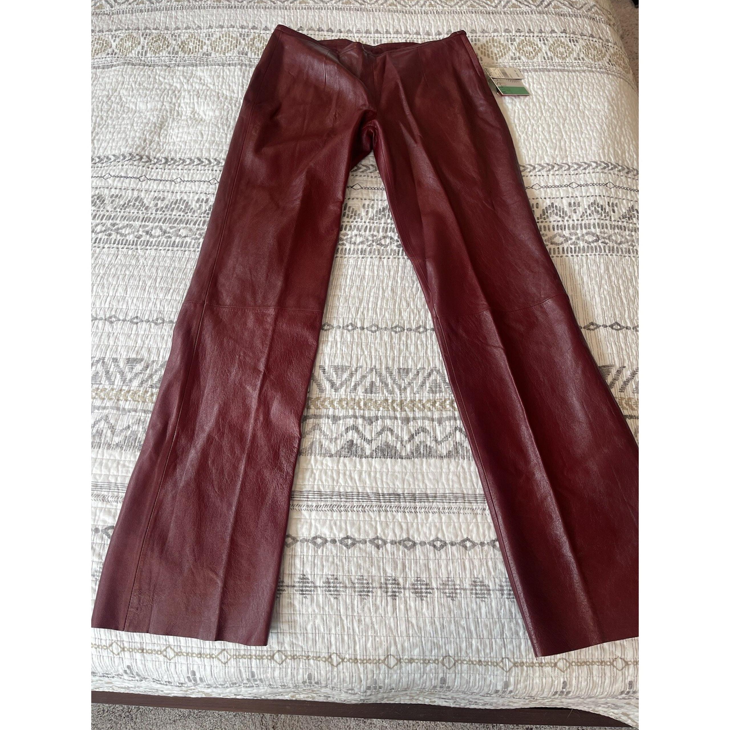 Wilsons Leather Pants Womens Maroon Burgandy Red Pelle Studios