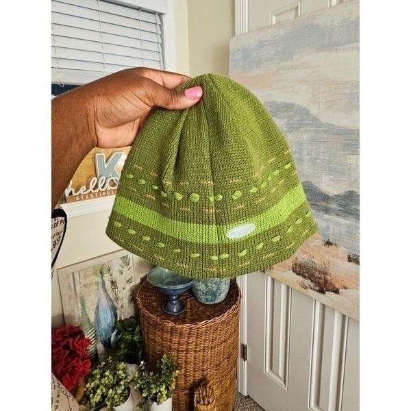 New Columbia Green Trendy Knitted Detail Beanie hat
