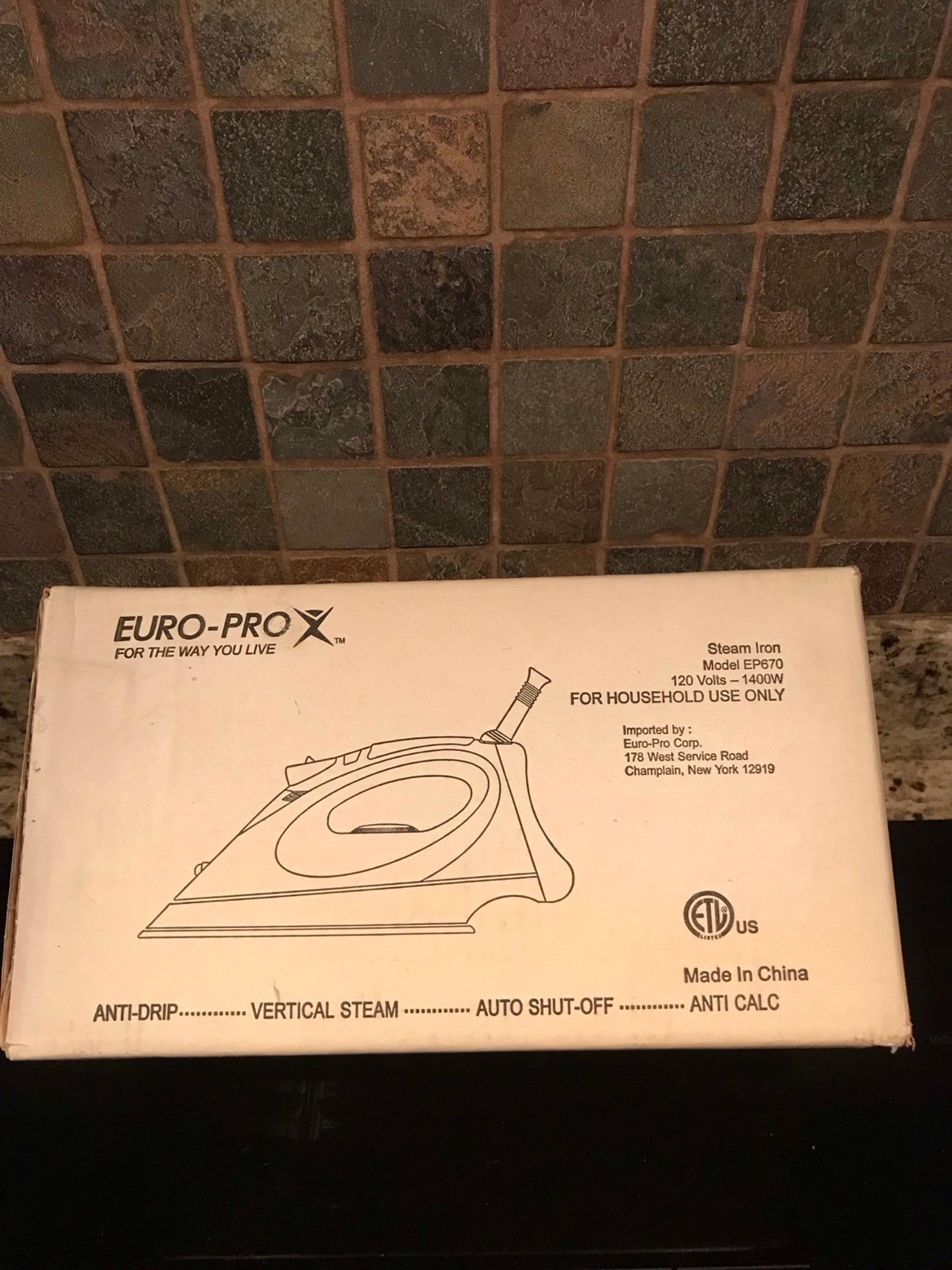 New Euro-Pro Steam Iron Model EP670