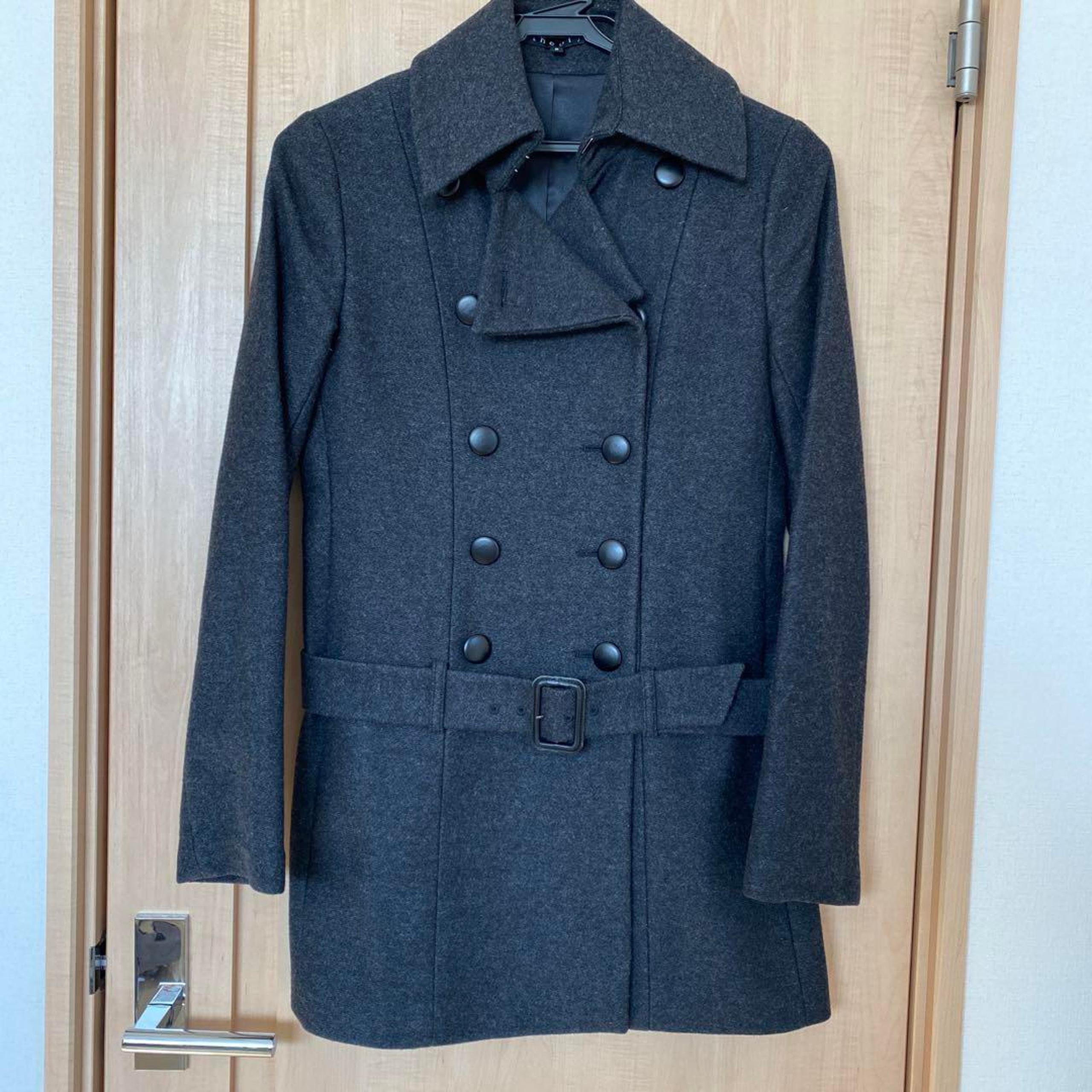 Theory Gray Peacoat Wool Coat, Excellent Condition