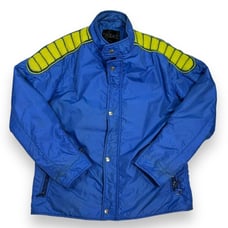 Vintage Head Sportswear Blue & Yellow Ski Jacket Winter Sports Coat Neon Accents