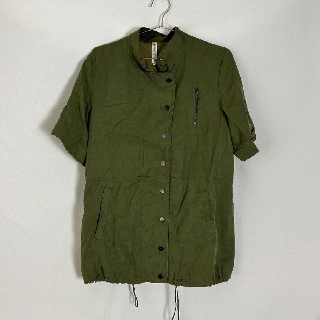 Mural Short Sleeve Jacket Minimalist Military Look M Women's Green