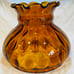 Vintage Amber Coin Optic Glass Hurricane Kerosene Oil Student Lamp Shade 7”