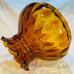 Vintage Amber Coin Optic Glass Hurricane Kerosene Oil Student Lamp Shade 7”