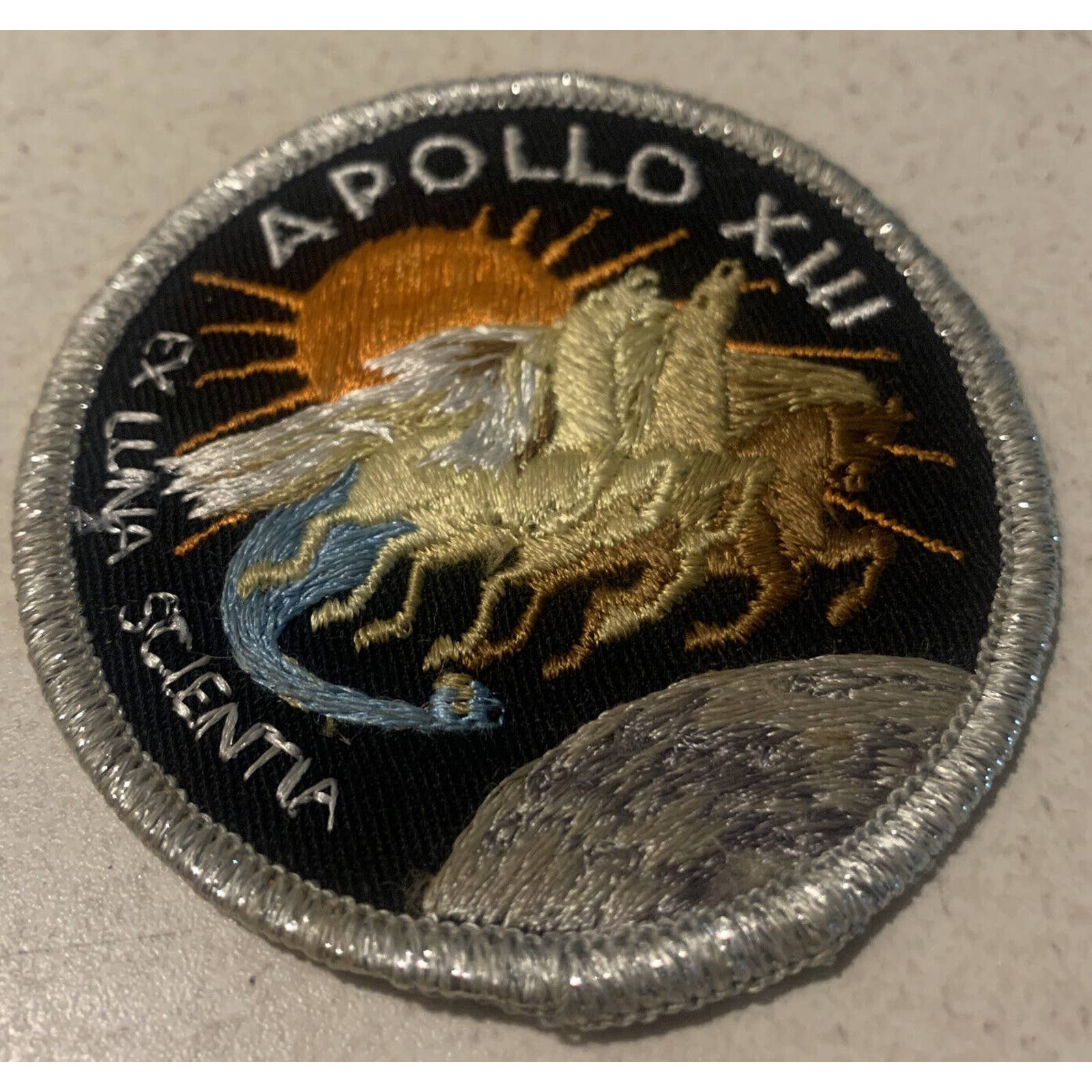 Apollo X111 Beta Cloth Mission Patch, Image Measures 3 1/2 Across Xiii