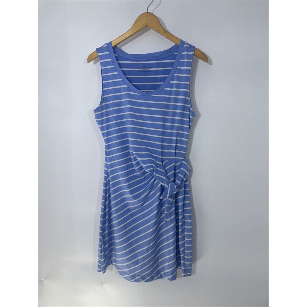 Vineyard Vines Sankaty Side Tie Tank Dress Hydrangea Light Blue S