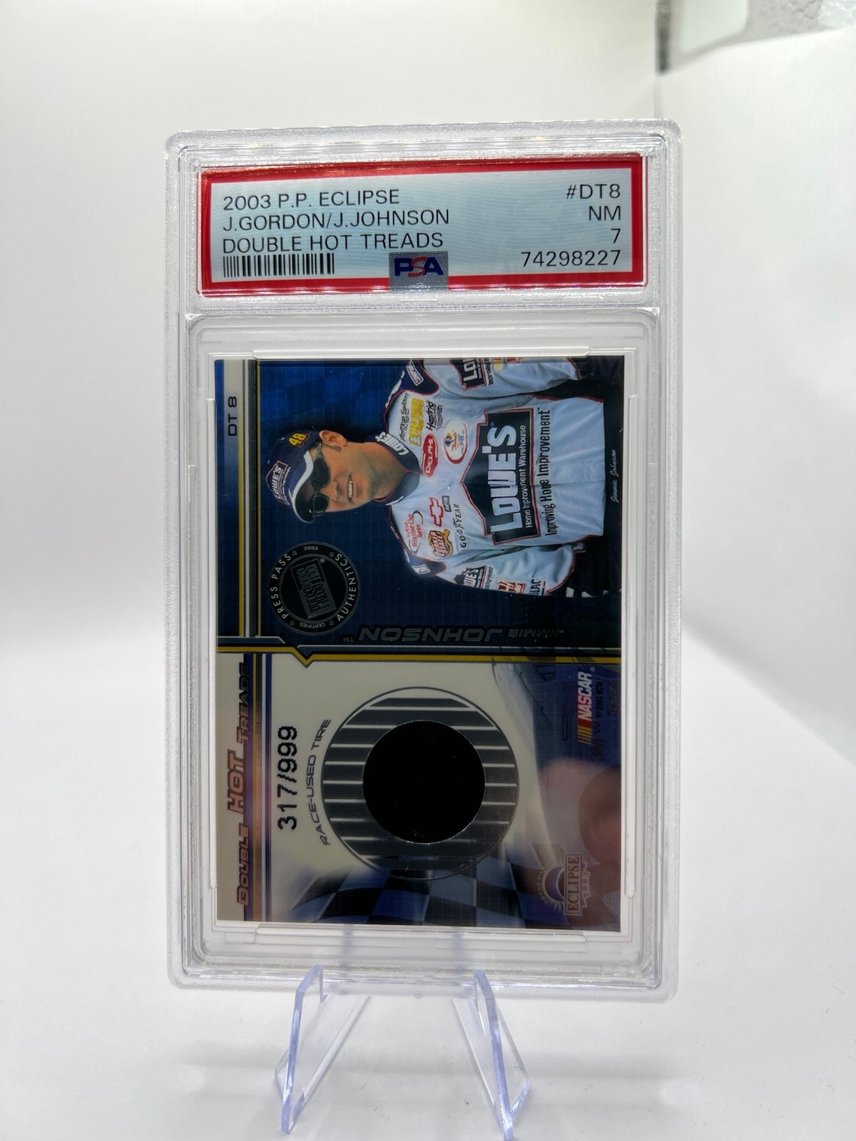 Jeff Gordon/Jimmy Johnson 2003 P.P. Eclipse double hot treads PSA NM 7 #DT8