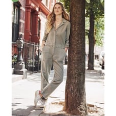Faherty Womens Overland Twill Jumpsuit Small Olive Green Utility Flight FLAWED