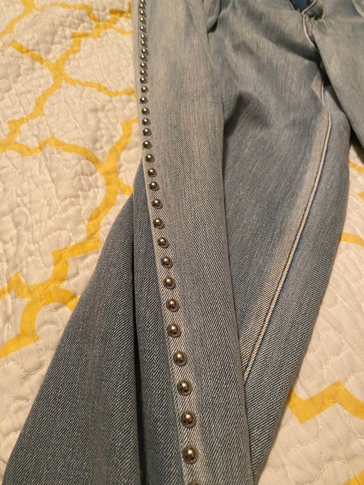 POL WIDE LEG STUD PLEATED JEAN