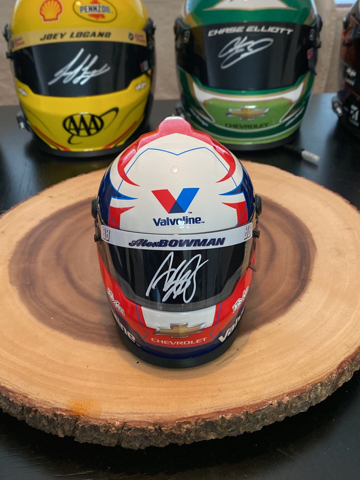 Alex Bowman SIGNED Valvoline Mini Helmet - Super Clean Auto - COA - NASCAR