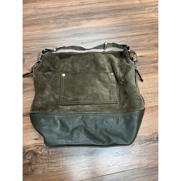 Elisabetta Yang Suede Leather Green Shoulder Bag