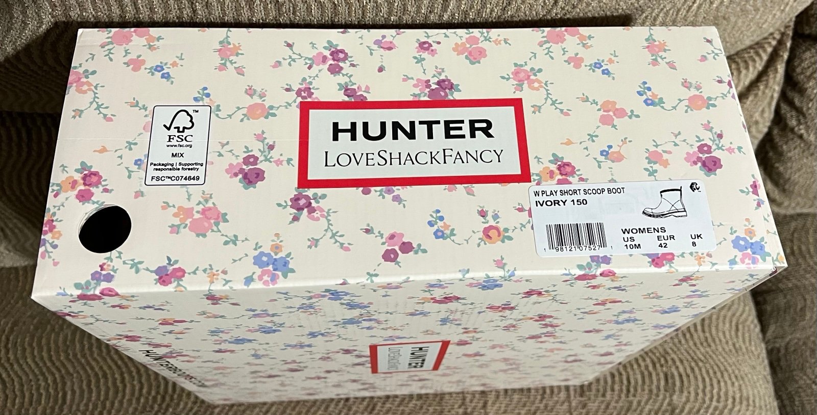 LoveShackFancy x Hunter Sunrise Patchwork Women’s Play Boot Size 10 BNWT