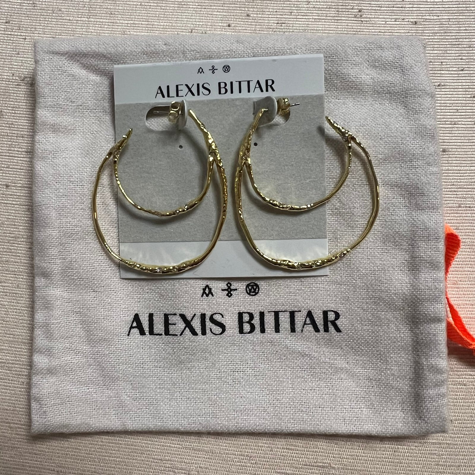 Alexis Bittar Intertwined Crystal Hoop Earrings NEW