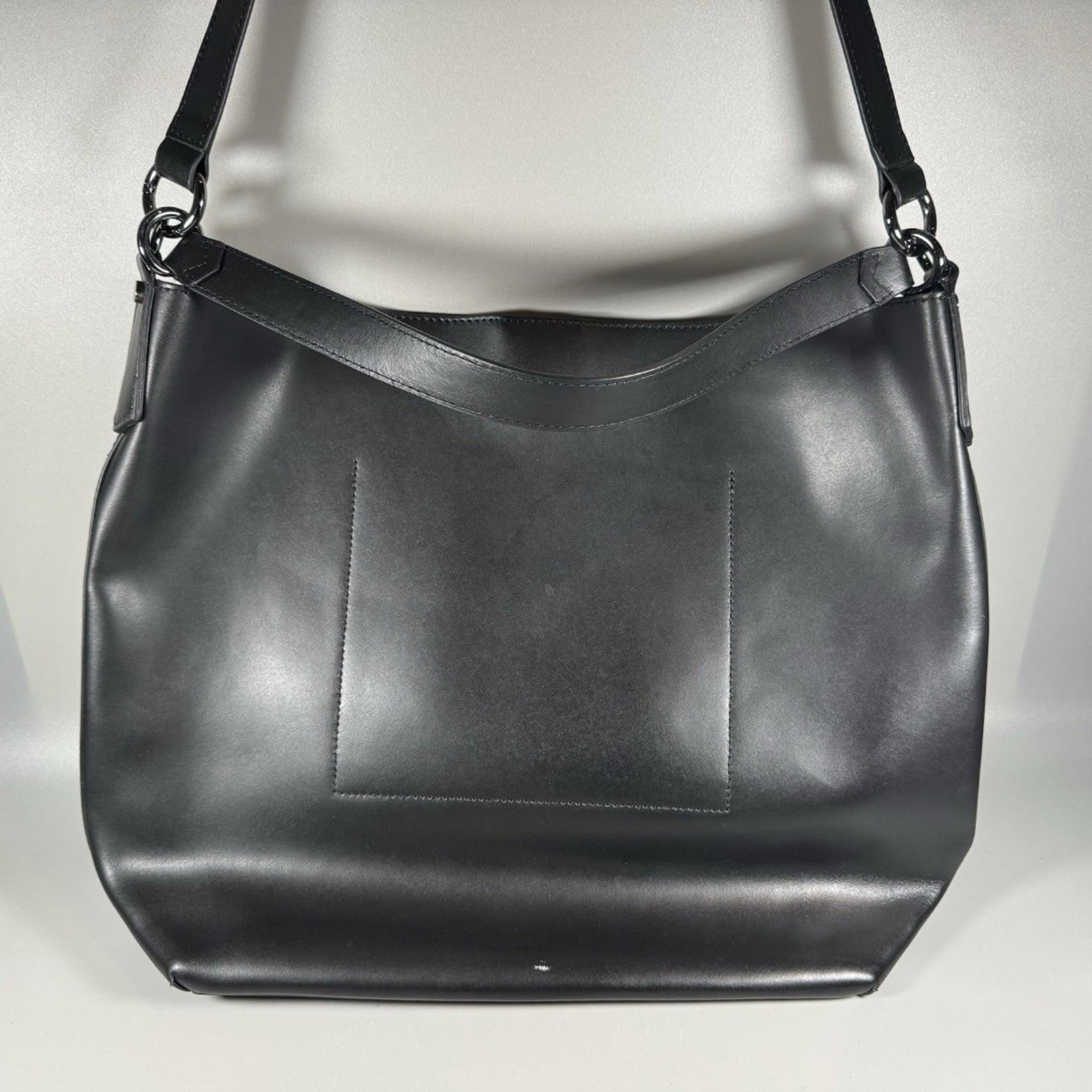 Black Leather Shoulder Bag Purse Tote - Banana Republic