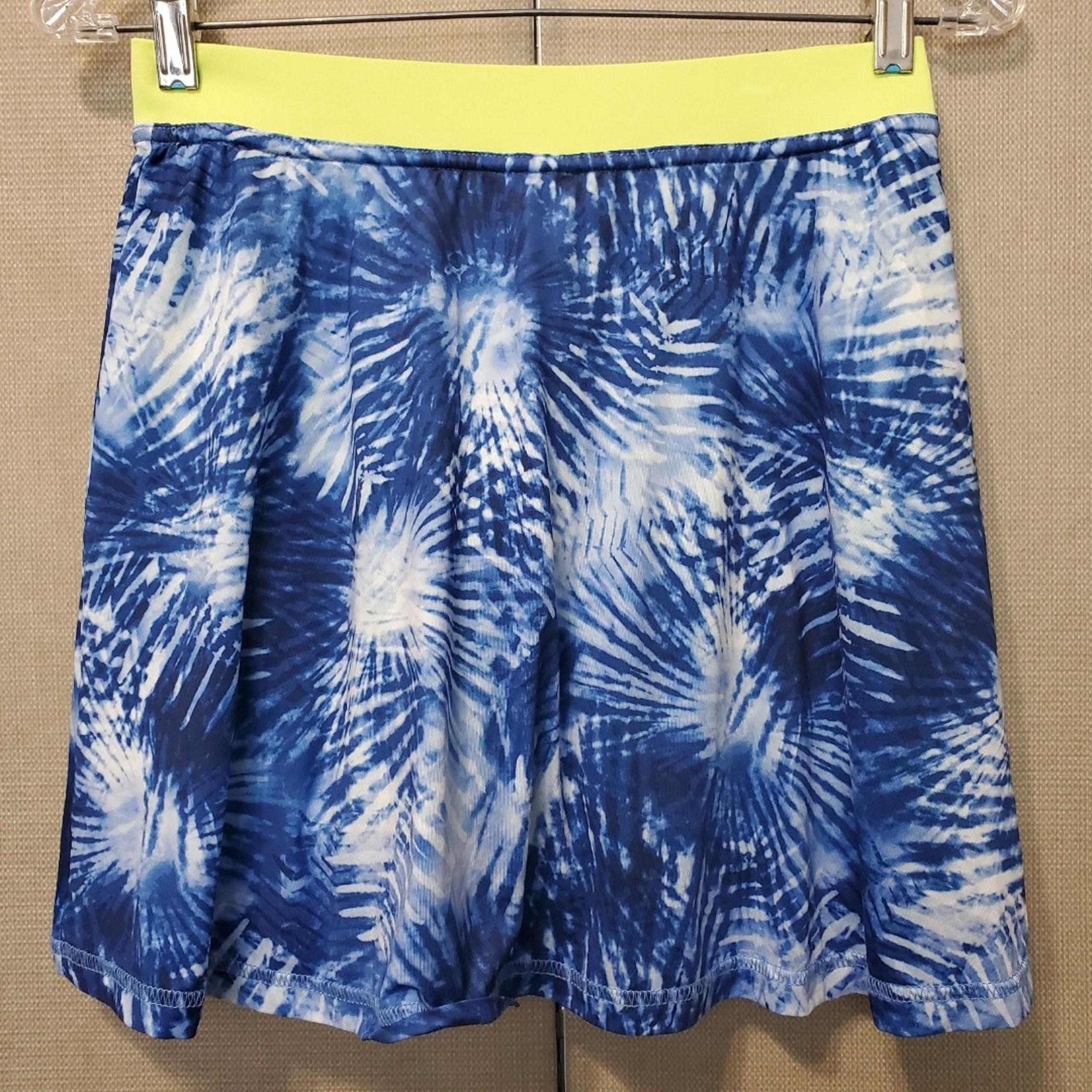 Lands' End Blue/Yellow Pull-On Athletic Skort Size XL (14-16)