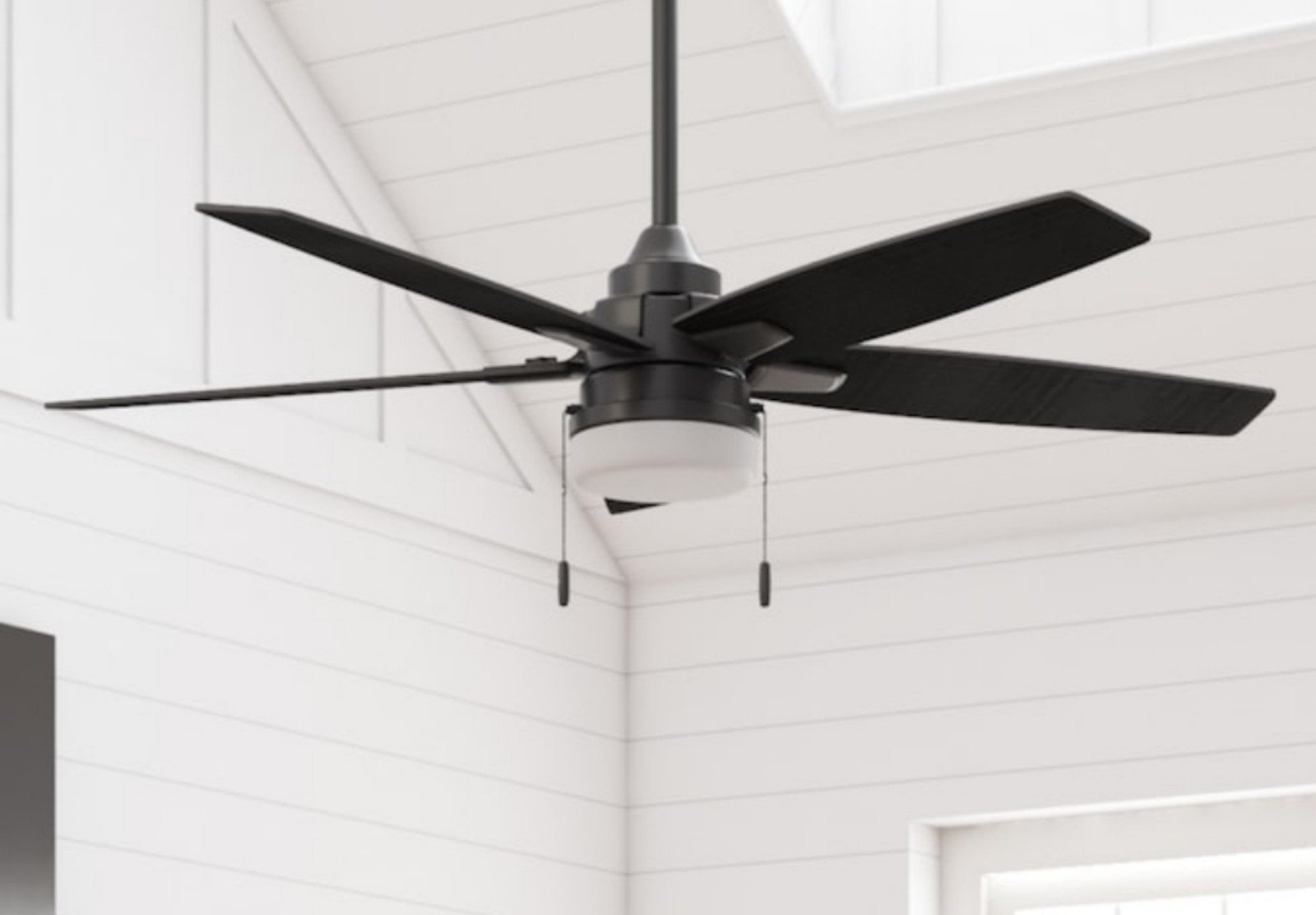Harbor Breeze Windshore 52in Matte Black W/reversible Black/mocha blades
