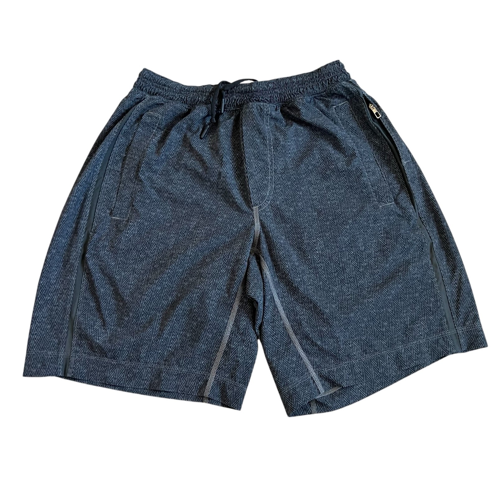 Lululemon Men’s Pace Breaker Lined Shorts Sz M 9” Inseam Herringbone Grey EUC