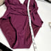 Kate Spade belted plunging halter one piece swimsuit NWT medium cabernet purple