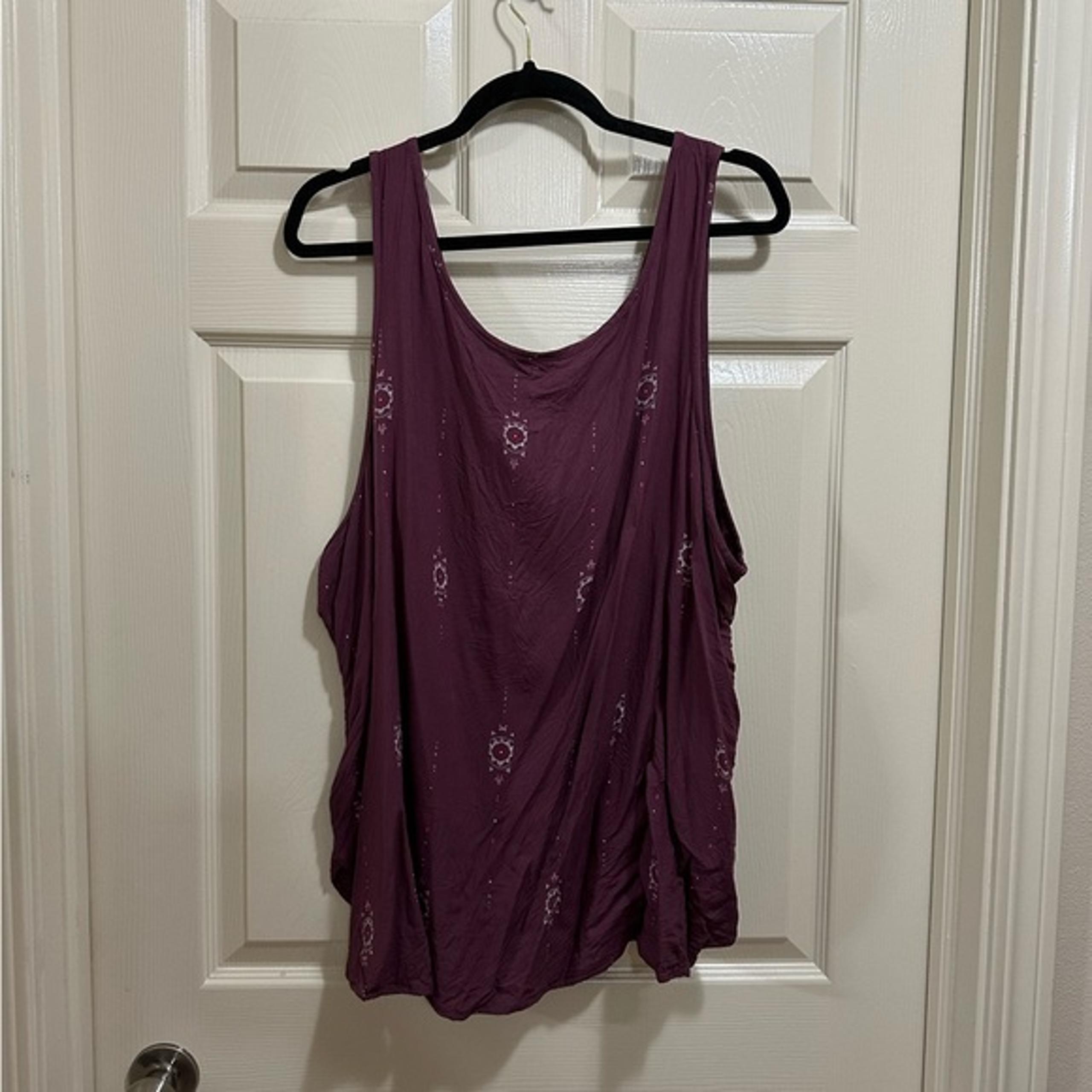Mudd button front tank top size 3X maroon boho