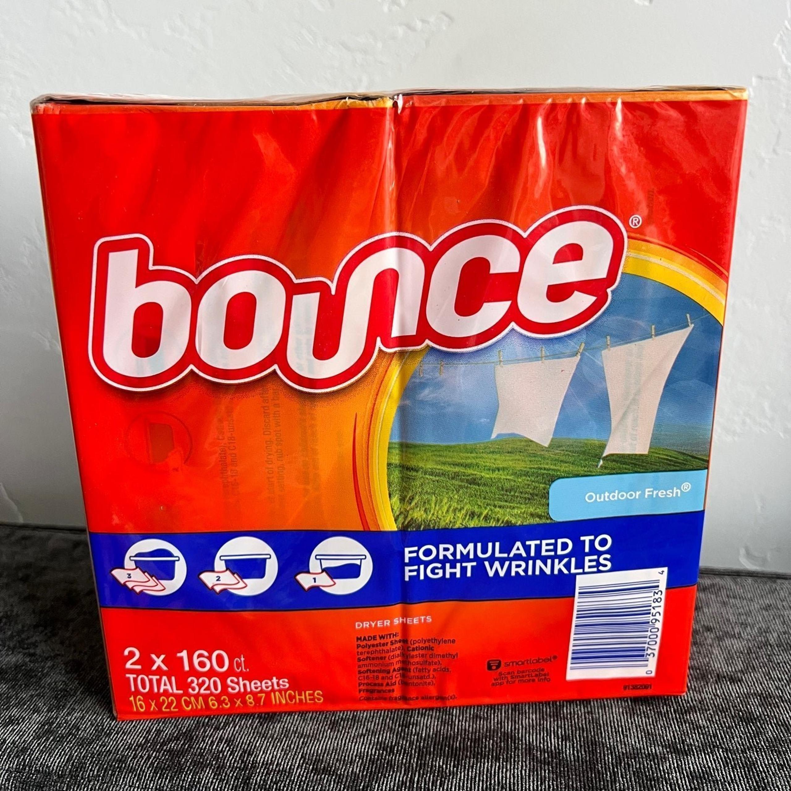 NIB Bounce Dryer Sheets 2 Pack (160 each)