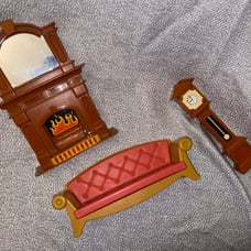 Little Tikes dollhouse couch clock & fireplace htf
