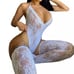 white halter mesh teddy with stockings