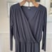 Nicole Miller Stretchy Poly Spandex Crossfront Jumpsuit Black Special Occasion L