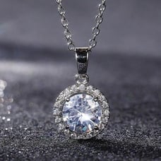 14K Gold Plated Cubic Zircon Pendant, EVBRS396
