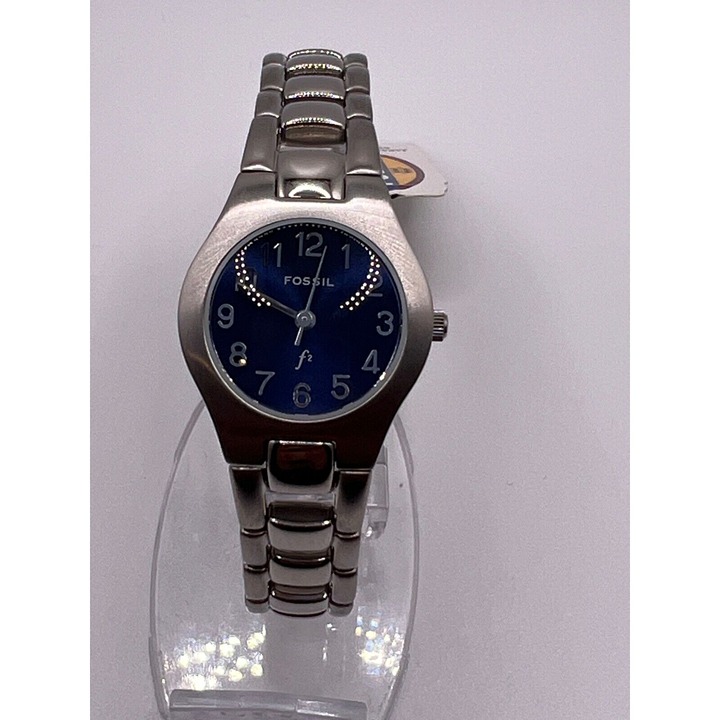 Vintage FOSSIL Quartz Women Watch Steel Braclet ~new battery