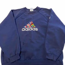 Mens ADIDAS Blue Vintage France 98 Coupe Du Monde Crew Sweatshirt Sz L