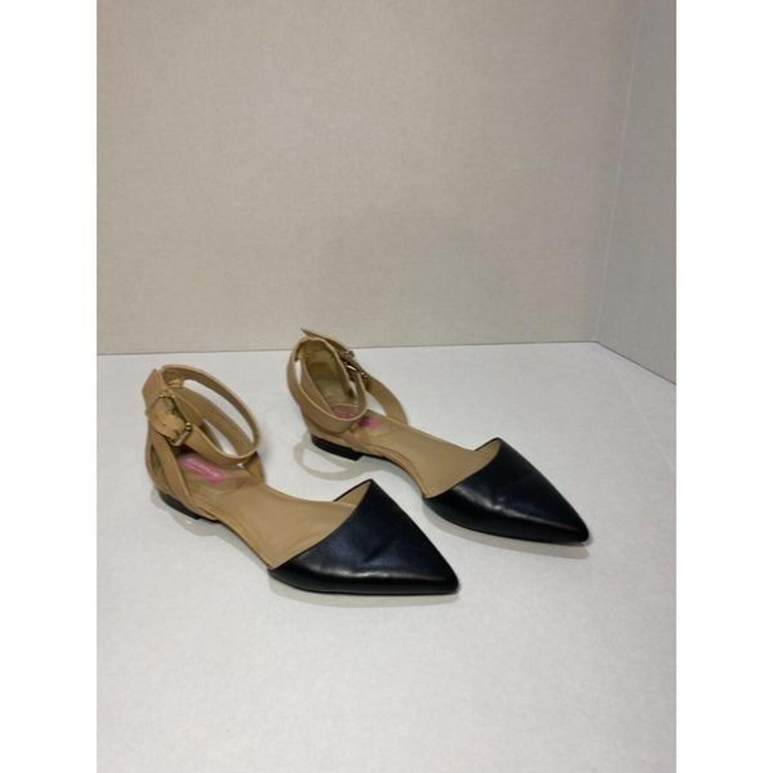 Isaac Mizrahi Ankle Strap Sandals, Leather, Black and Natural,  8M