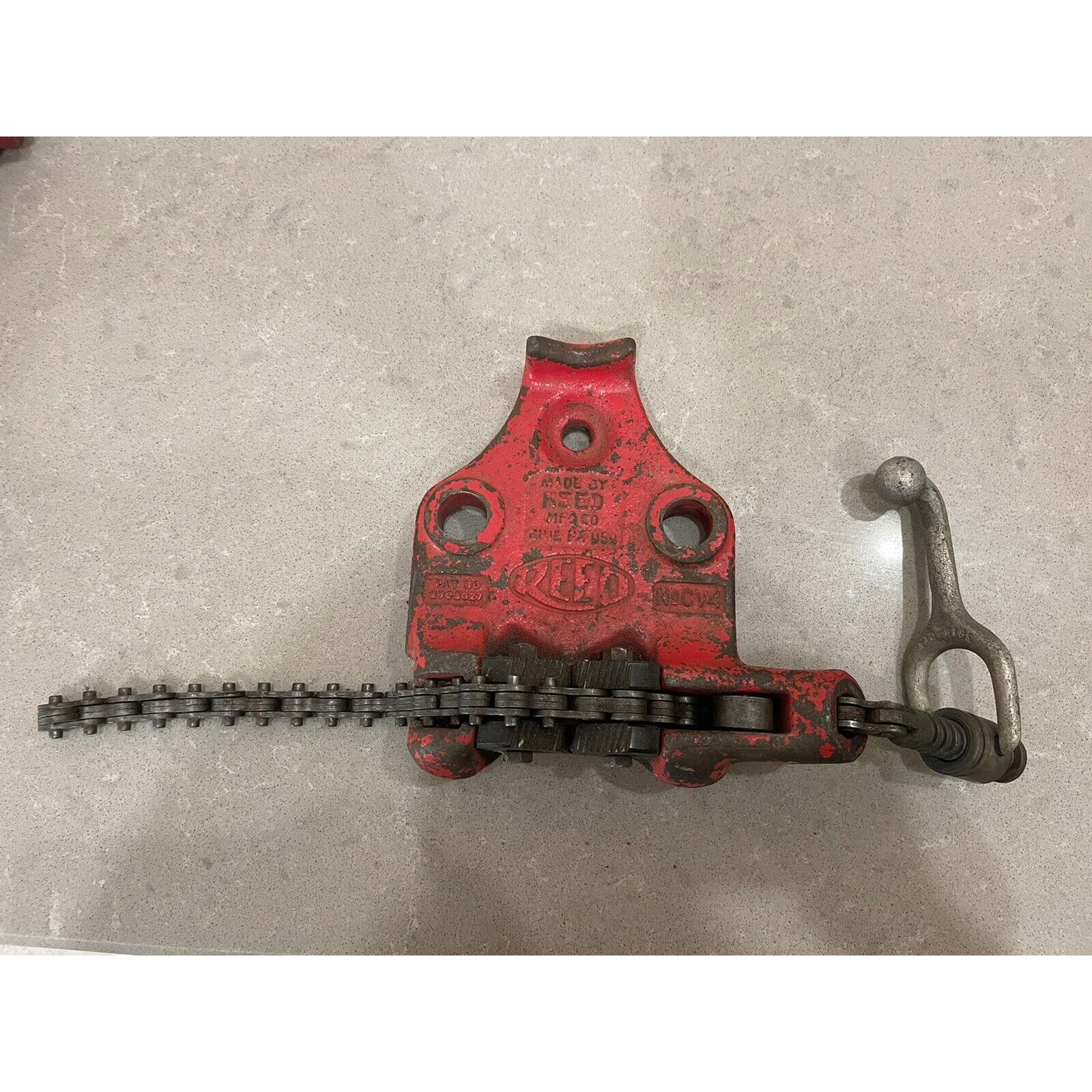 REED CV4 pipe tube top screw bench chain vise for ridgid tubing 4 capacity USA