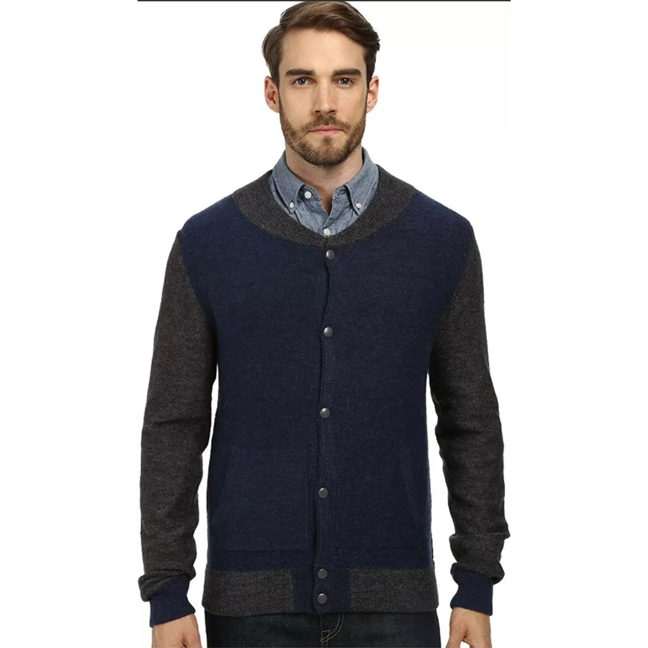 7 Diamonds Miller Wool Color Block Sweater Cardigan