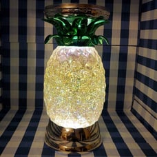 New Bath & Body Works 3 Wick Candle Pineapple Globe Lights Up Pedestal Holder