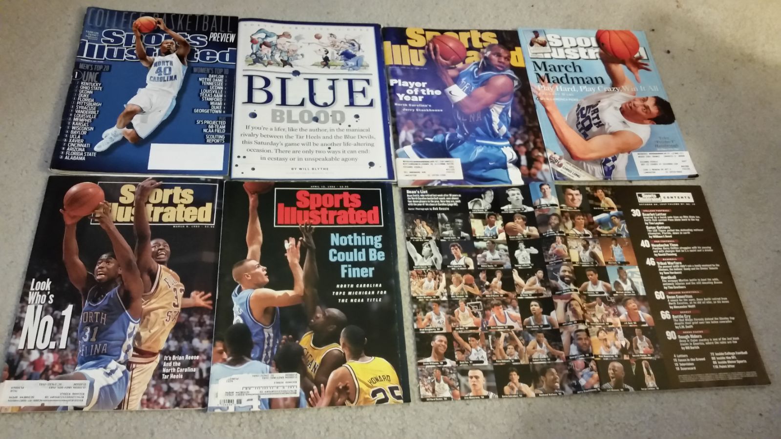 13 Sports Illustrated's- North Carolina Tarheels basketball