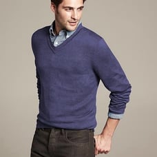 Banana Republic NWT! Men'S Lavanda Silk Linen V-Neck Sweater Size XL
