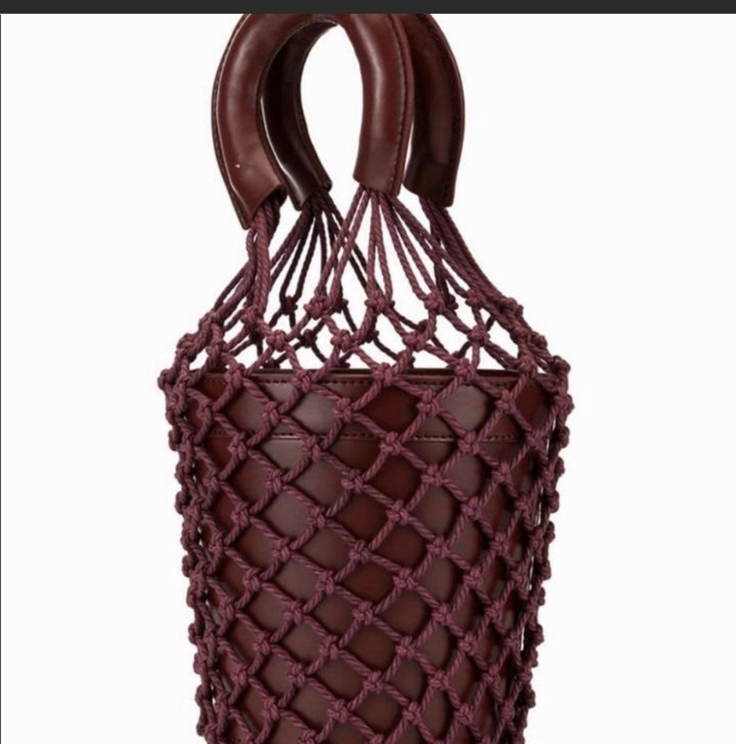 STAUD medium Moreau Macrame bucket bag
