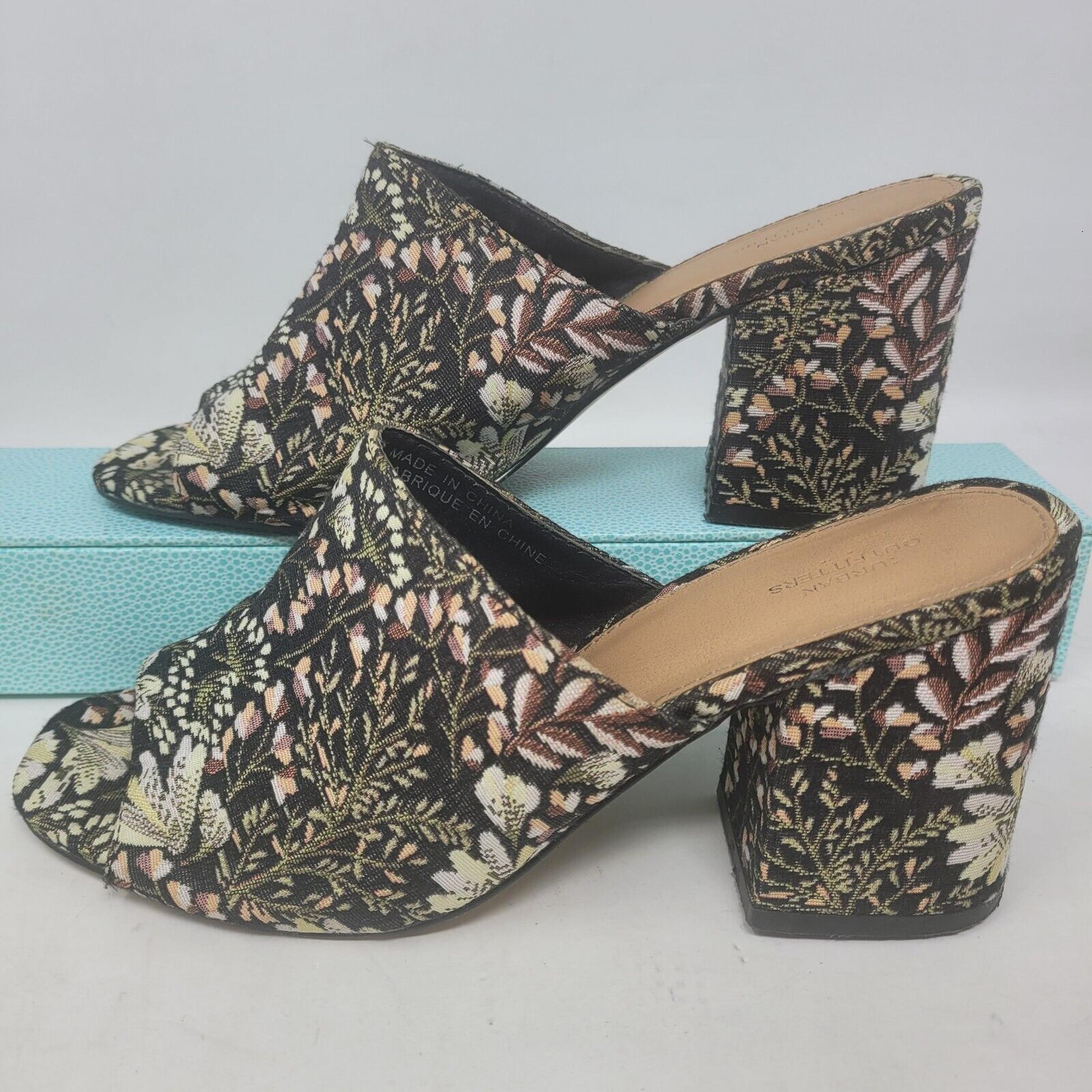 Urban Outfitters Heels Mules Brocade Floral Women's Size 8 Floral Slip On Shoes