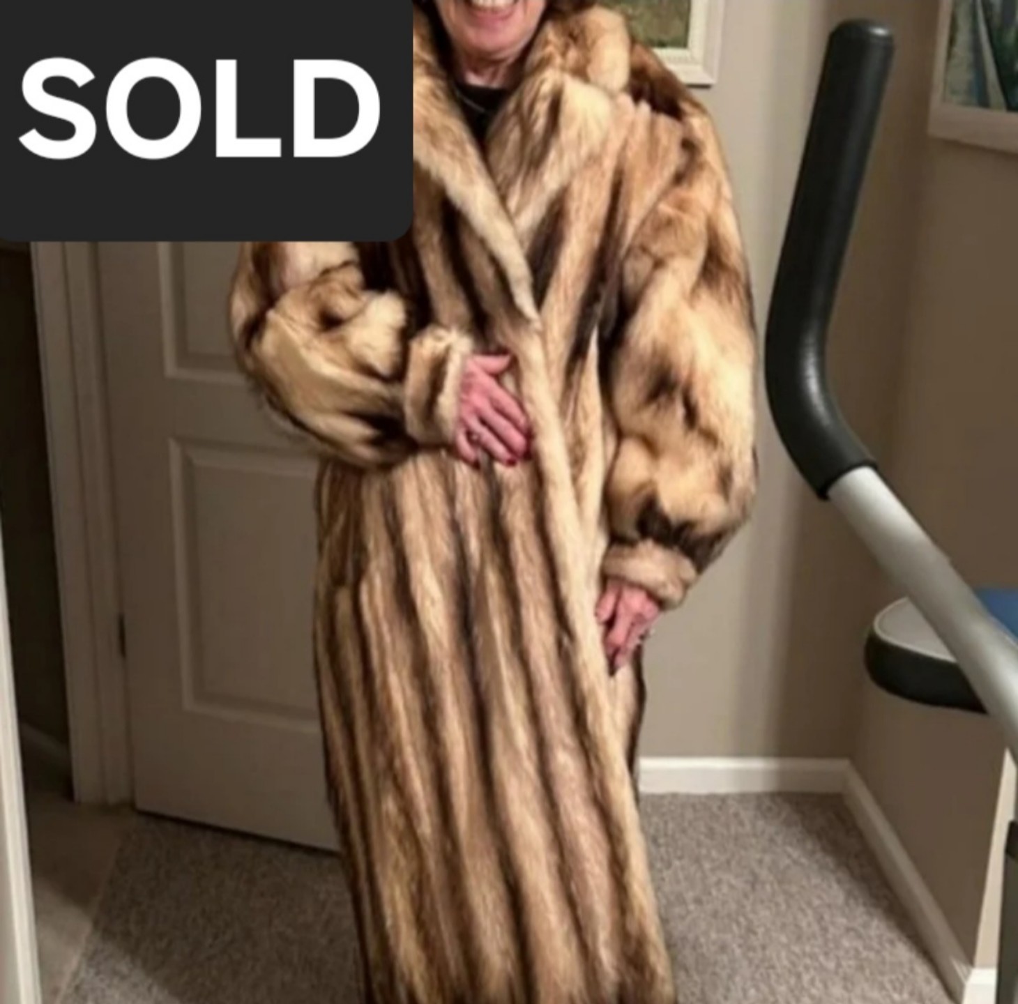 SOLD XL Authentic Full-length Designer fitch fur Pristine Condition long