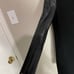 Theory Black Wool Blend Leather Sleeve Coat S Snap Closure