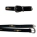 Abaco Paris Embroidered Leather Black Belt Made in France 28/70