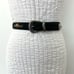 Abaco Paris Embroidered Leather Black Belt Made in France 28/70