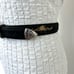 Abaco Paris Embroidered Leather Black Belt Made in France 28/70