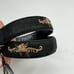 Abaco Paris Embroidered Leather Black Belt Made in France 28/70